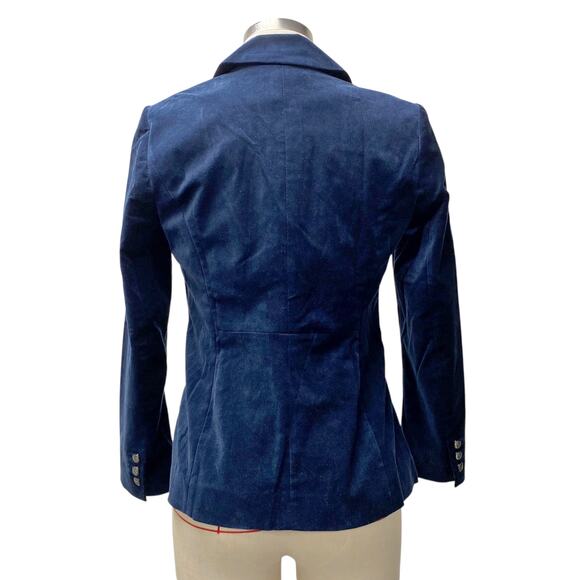 White House Black Market Womens Size 4P River Teal Velvet Trophy Blazer - Picture 5 of 8